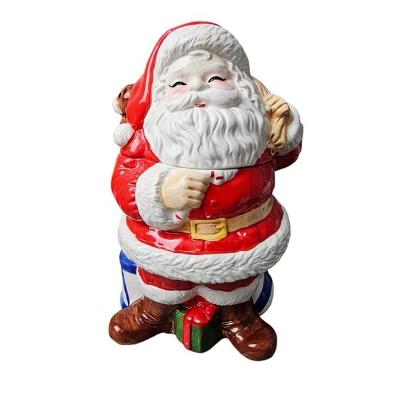 Enesco Ceramic Santa Vintage Cookie Jar - Picture 1 of 8